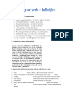 Gerunds and Infinitives - Worksheet 1