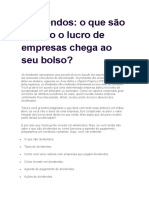 Dividendos - o Que São e Como o Lucro de Empresas Chega Ao Seu Bolso