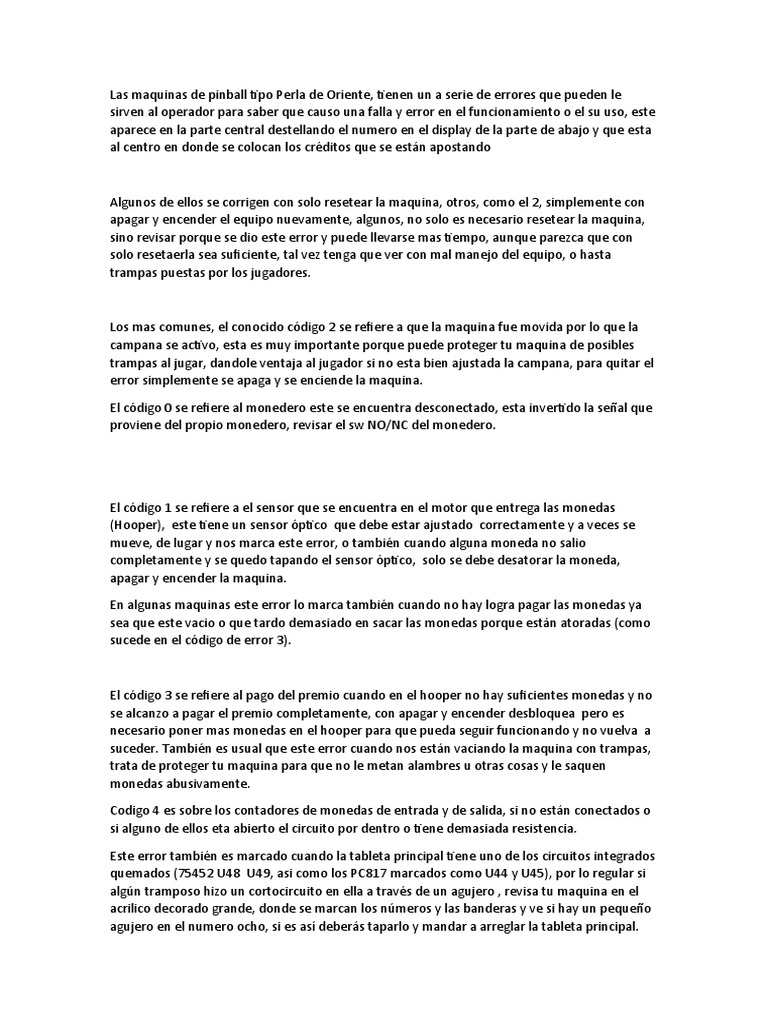 Errores comunes en pinball 6 bolas | PDF | Almacenamiento de datos de ...