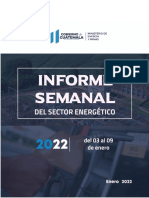 Informe Semanal Del Sector Energético Del 03 Al 09 de Enero 2021