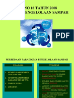 Uu No 18 Tahun 2008: Tentang Pengelolaan Sampah