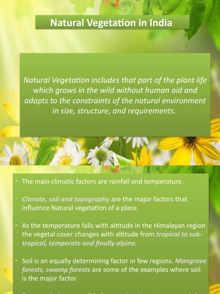 Natural Vegetation Types in India | PDF | Forests | Tropics