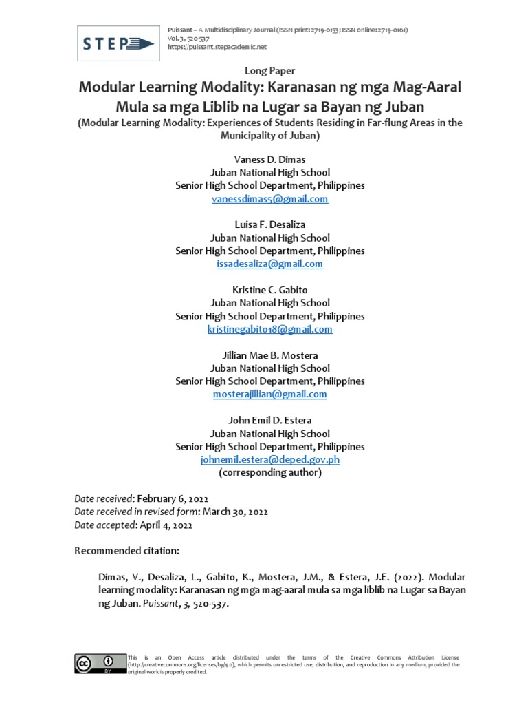 Modular Learning in Remote Juban | PDF | Science