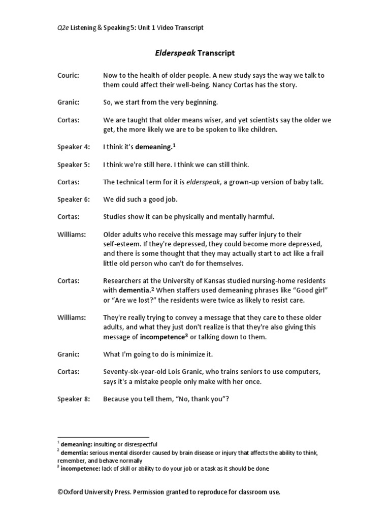 Q2e LS5 U01 VideoTranscript | PDF | Cognition | Human Development
