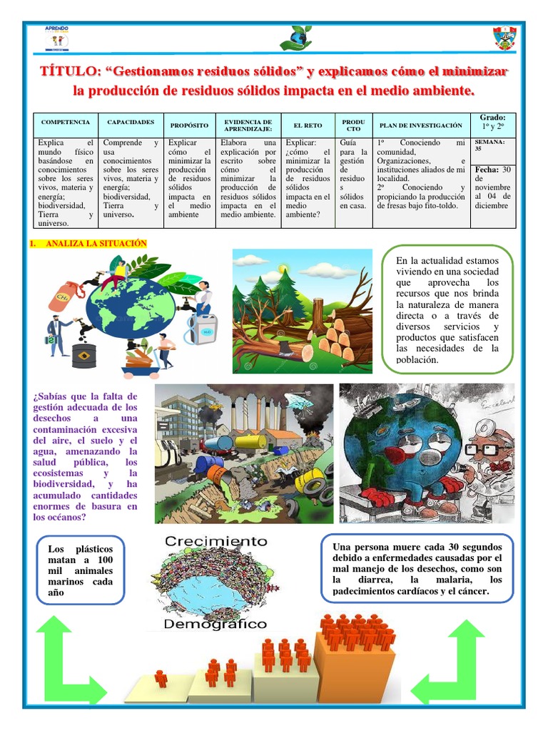 1º y 2º Semana 35 | PDF | Residuos | Entorno natural