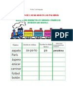 Fichas de ubicacion de silabas