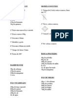 Receitas Panificadora e Confeitaria