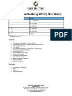 Paket Hemat Belitung 2D1N + BELTIM (Non Hotel)