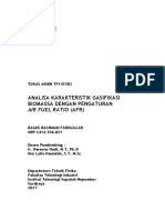 Analisa Karakteristik Gasifikasi Biomassa Dengan Pengaturan Air Fuel Ratio (Afr)