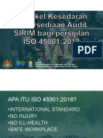 Kursus Kesedaran Dan Persiadaan Audit SIRIM ISO 45001:2018