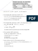 Prueba de Entrada 2021-I Álgebra Lineal