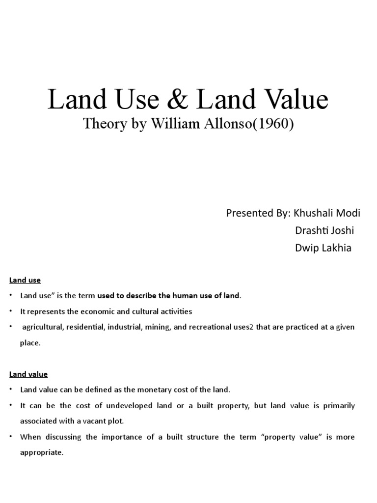 Land Use & Land Value Theory PDF