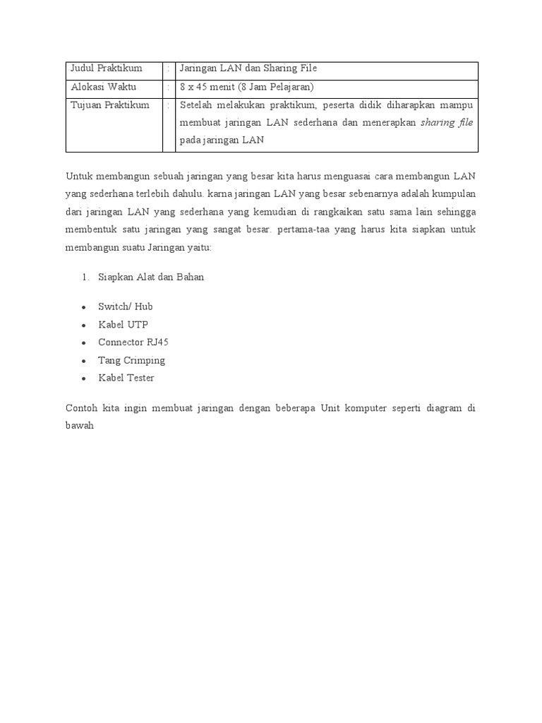 Praktikum Jaringan LAN dan Sharing File | PDF | Game & Aktivitas | Komputer