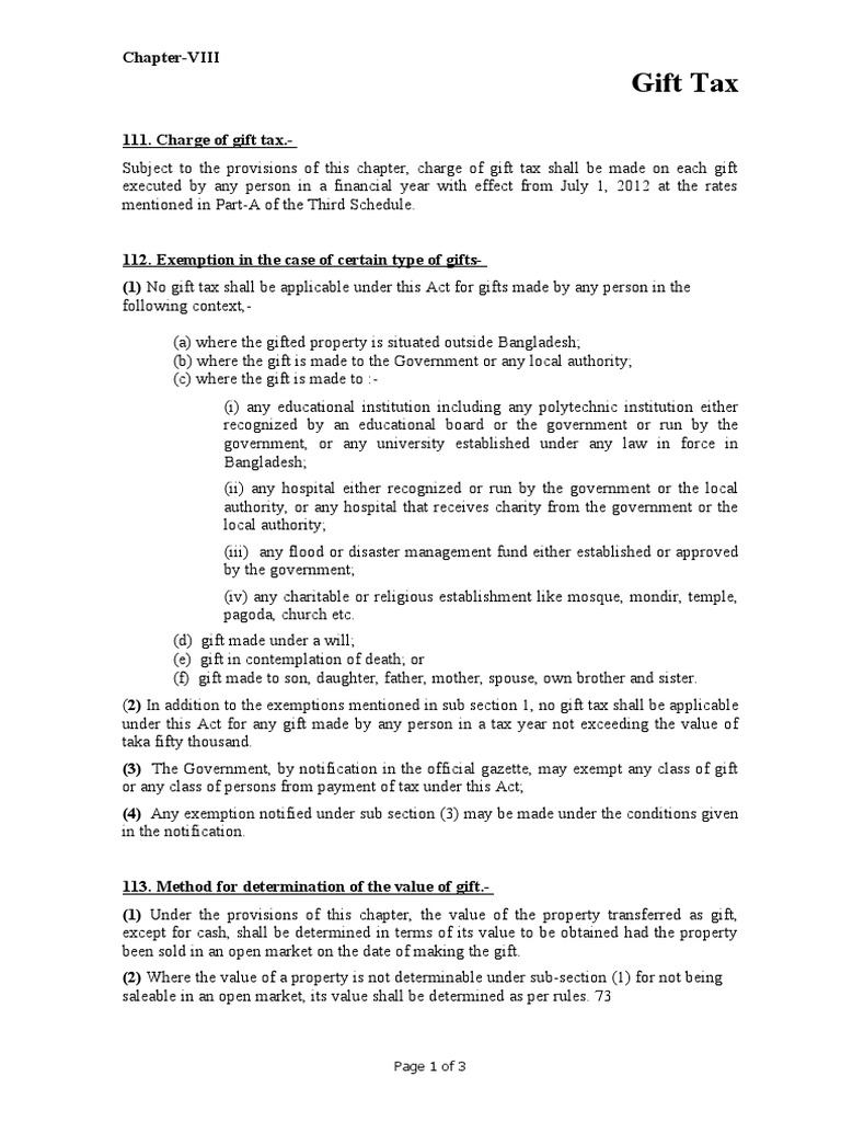Gift Tax PDF Taxes Tax Exemption
