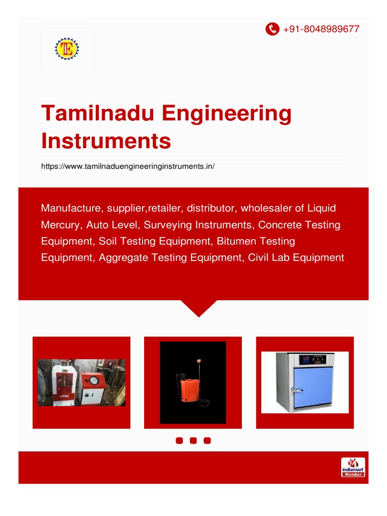 Tamilnadu Engineering Instruments | PDF | Concrete | Laboratories