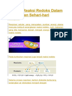 Contoh Reaksi Redoks Dalam Kehidupan Sehari