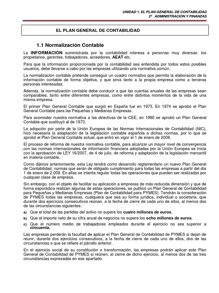 Nuevo Plan General de Contabilidad | PDF | Contabilidad | Estado financiero