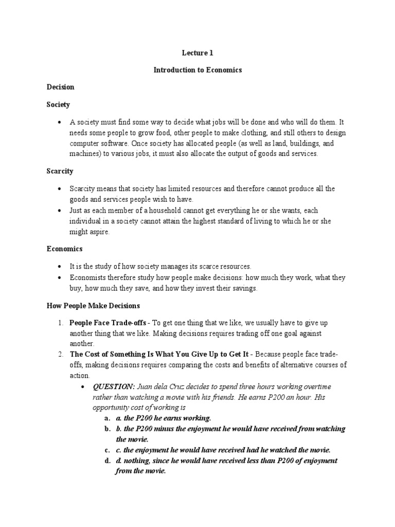 Lecture 1 2 | Download Free PDF | Supply And Demand | Supply (Economics)