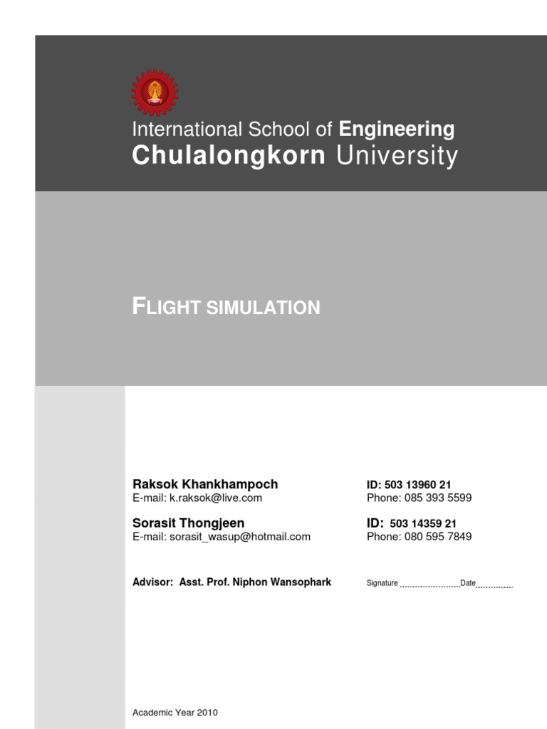 Flight Simulation Final Report | PDF | Aerodynamics | Simulation