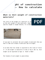 Unit Weight of Construction Materials-How To Calculate It?