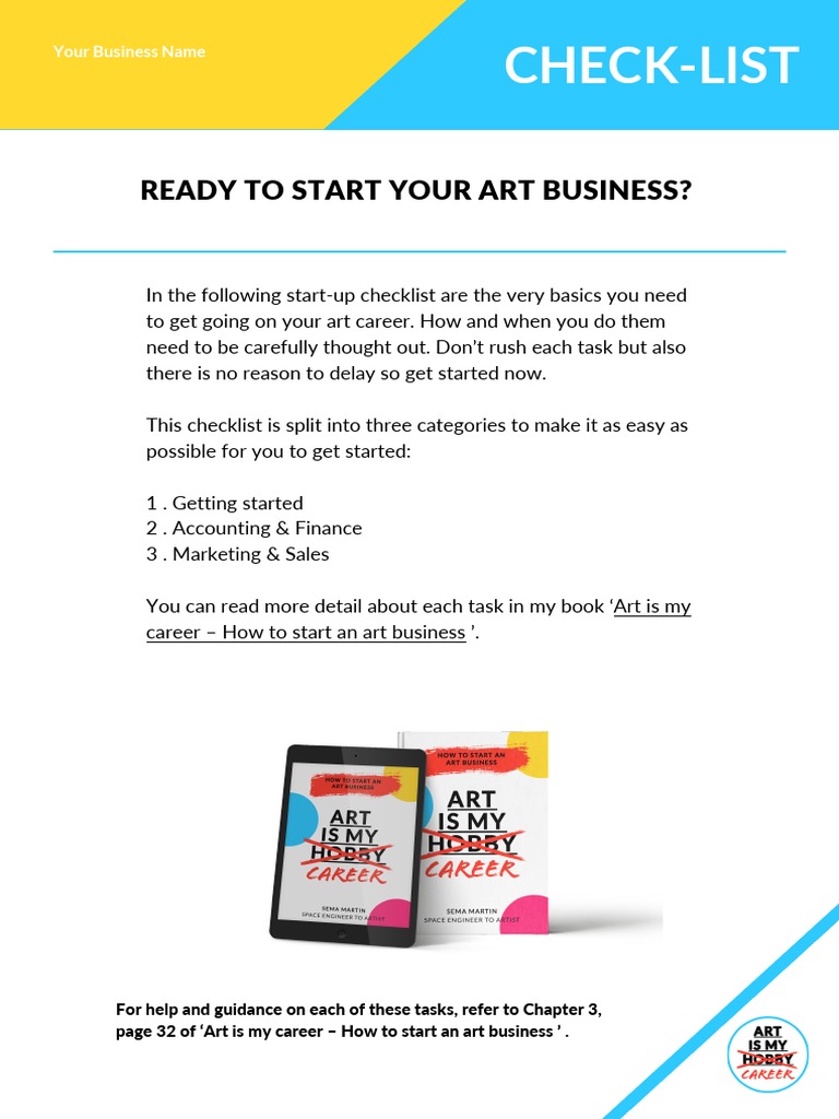 Art Business Startup Checklist | PDF | Social Media | Popular Culture ...