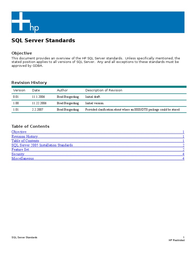 SQL Server Standards | Microsoft Sql Server | Databases | Free 30-day ...