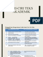 Ciri-Ciri Teks Akademik