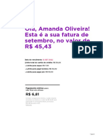 Fatura R$45,43 venc 12 SET 2022