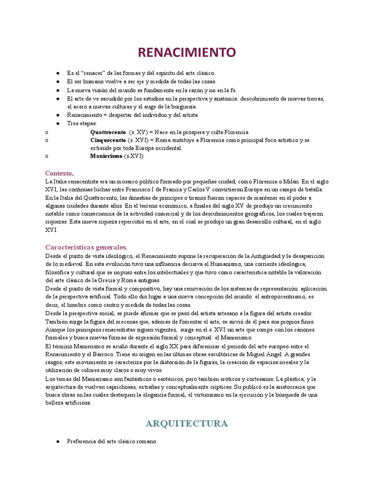 Arte y Arquitectura del Renacimiento | PDF | Miguel Ángel ...
