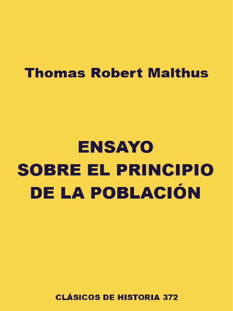 Ensayo Sobre El Principio de La Población Descargar gratis PDF