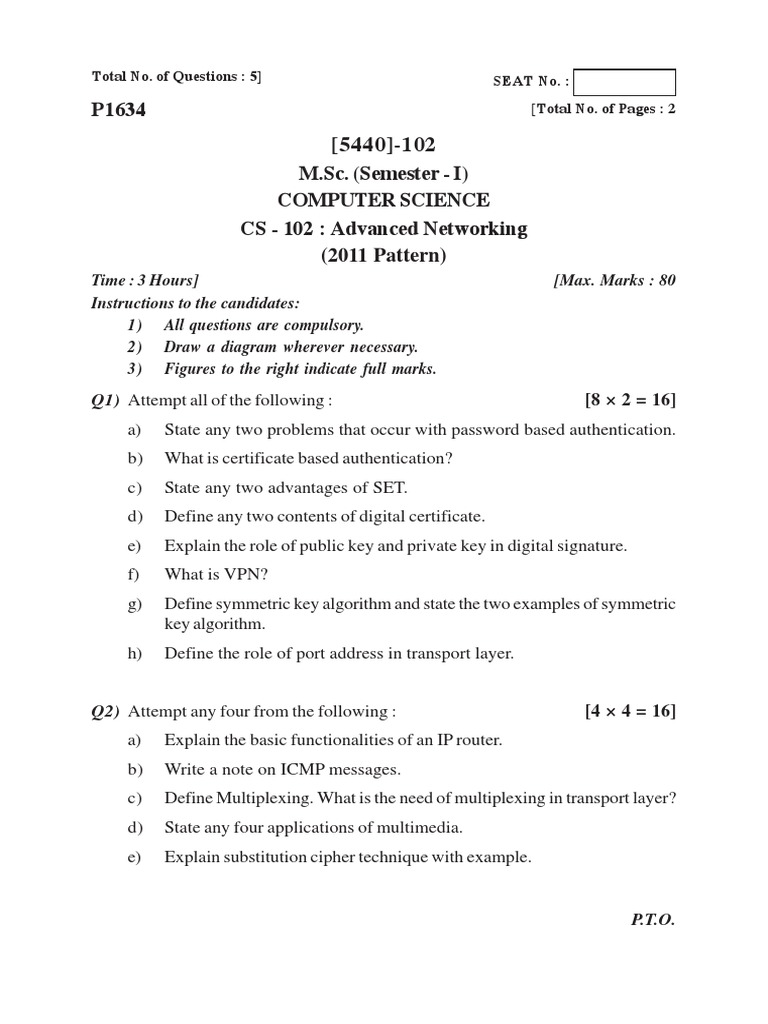 Advanced Networking Exam Guide | PDF | Internet Protocol Suite ...