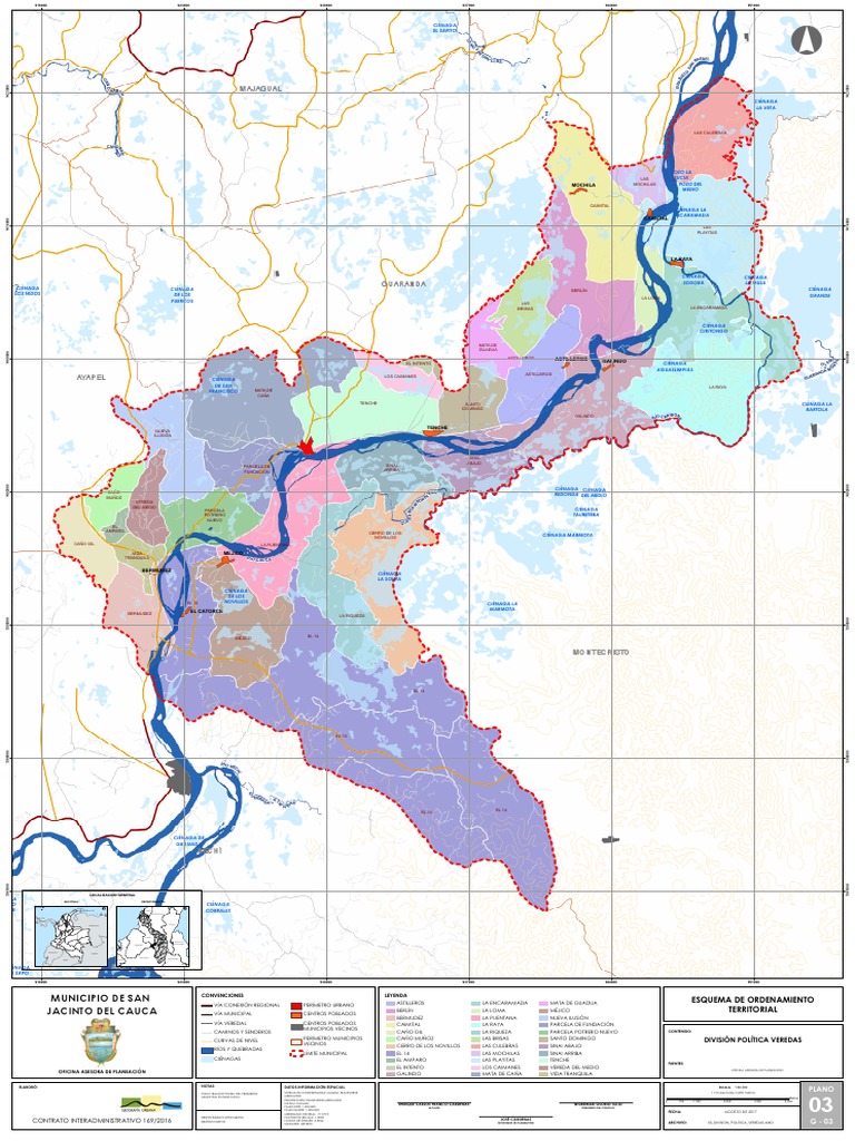 Mapa - Division - Politica - San Jacinto - Del Cauca. | PDF
