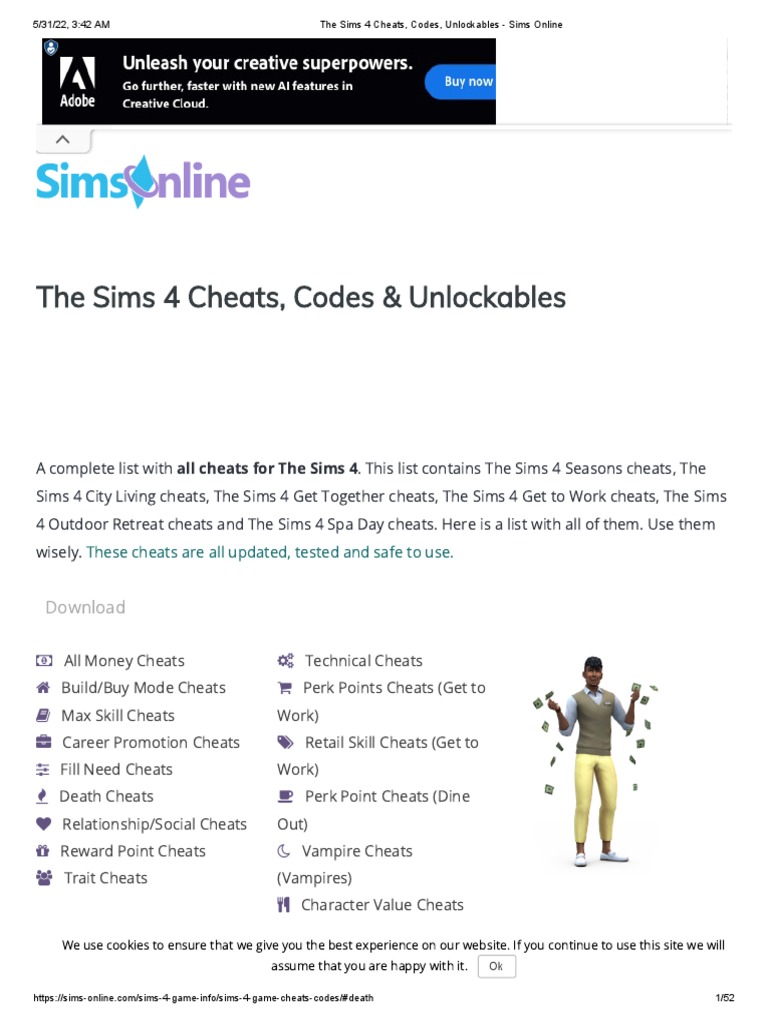 The Sims 4 Cheats, Codes, Unlockables PDF Cheating In Video Games