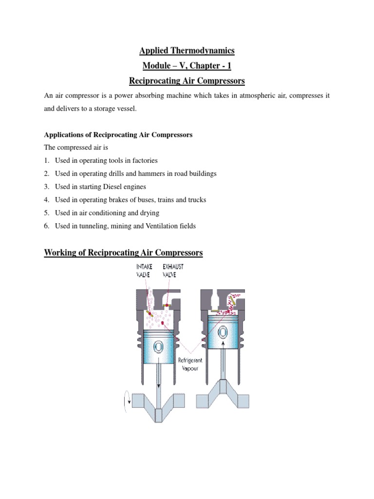 Reciprocating Air Compressors PDF Engines Manufactured Goods