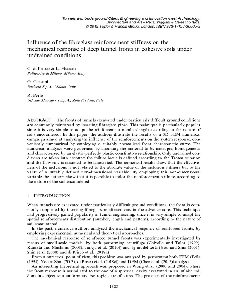 Influence of The Fibreglass Reinforcement Stiffness On The Mechanical