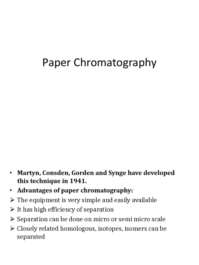 Paper Chromatography1 PDF Chromatography Solvent