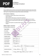 Types of Matrices