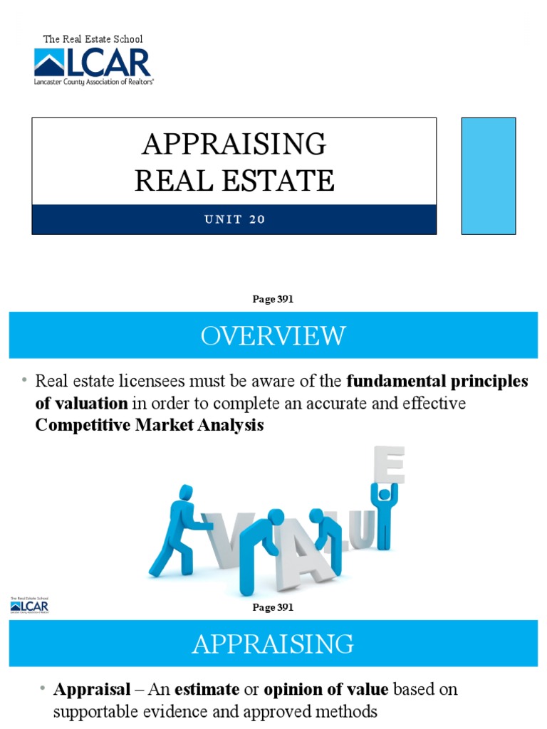 LCAR Unit 20 Appraising Real Estate 14th Edition PDF Real