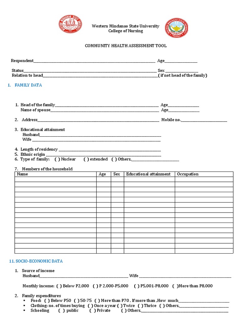 Community Health Assessment Tool | PDF | Foods | Sanitation