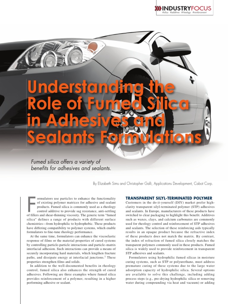 Article ASI Magazine September 2014 Fumed Silica in Adhesives and