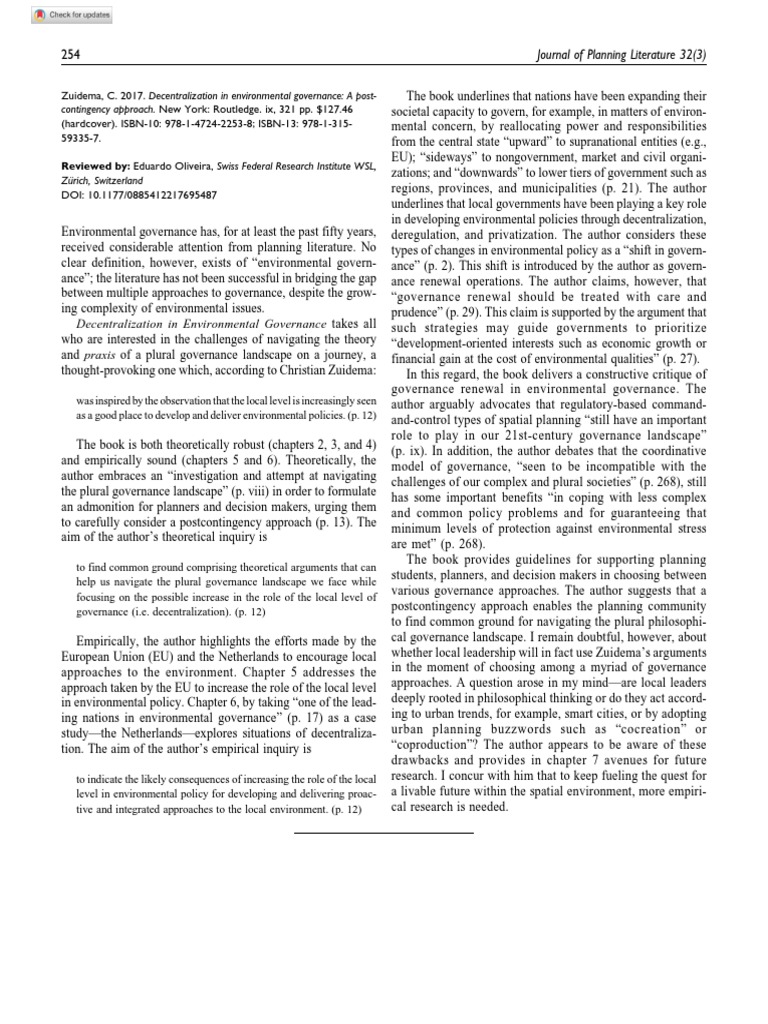 Decentralization in Environmental Governance | PDF | Governance ...