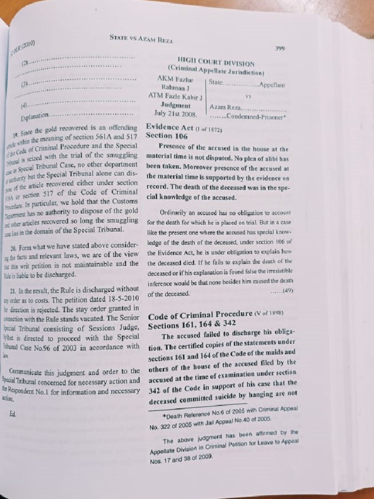 State Vs Azam Reza | PDF