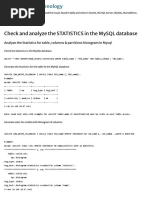 Check and Analyze The STATISTICS in The MySQL Database Smart Way of Technology