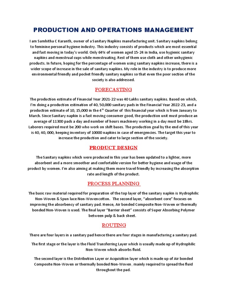 Production Planning and Operations Management for an Environmentally
