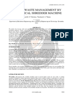 PLASTIC WASTE MANAGEMENT BY MECHANICAL SHREDDER MACHINE Ijariie10182