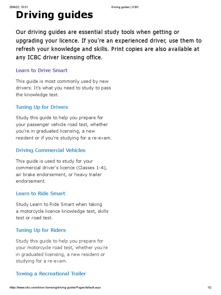 Driving Guides - ICBC | PDF