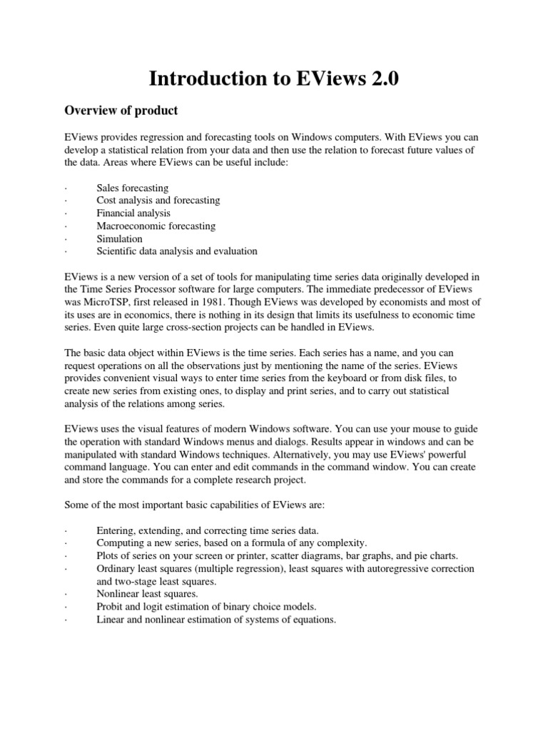 Eviewsintro | PDF