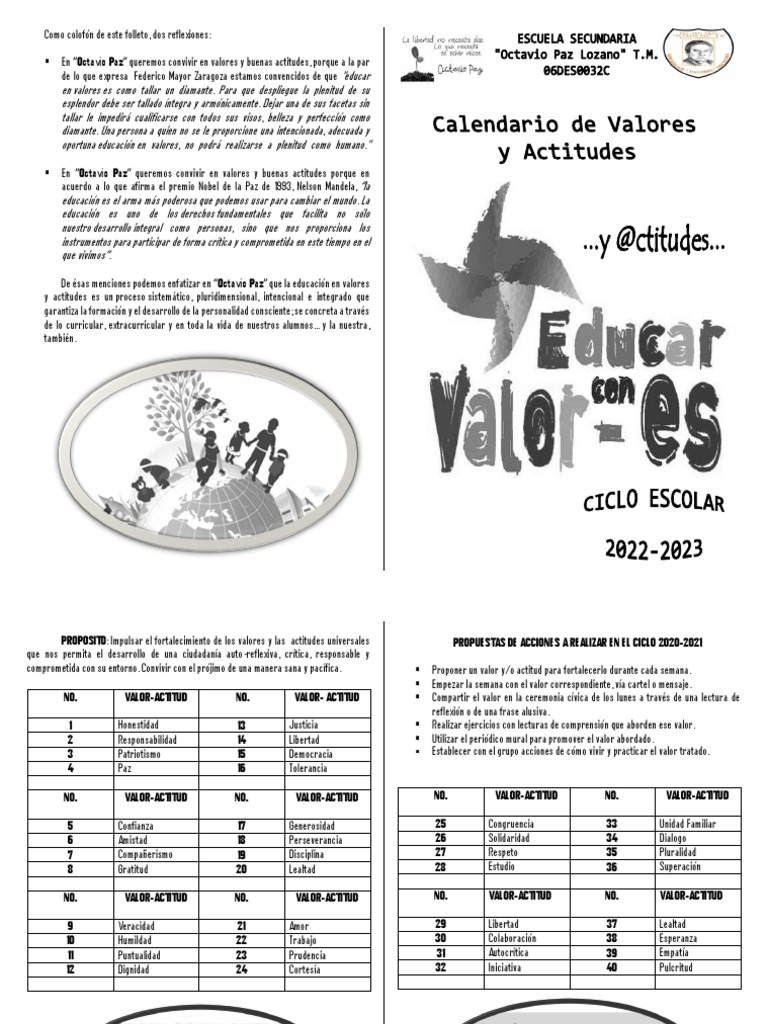 Calendario de Valores 2024-2025 | PDF
