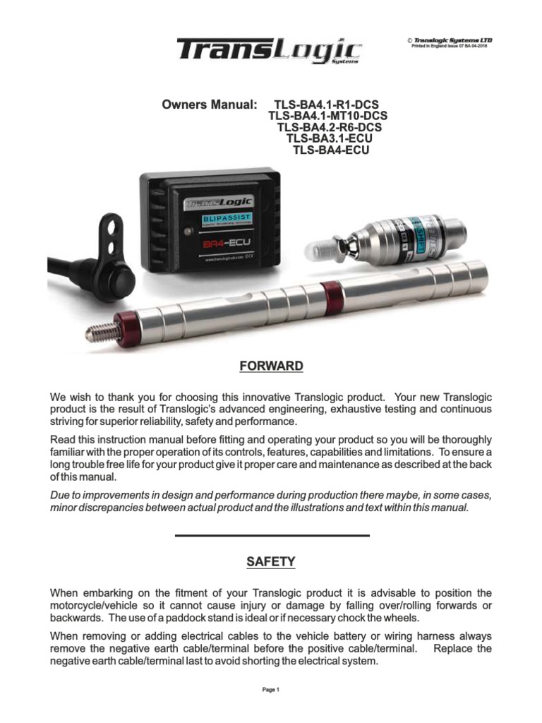 Translogic Quickshifter Installation Guide | PDF | Throttle ...