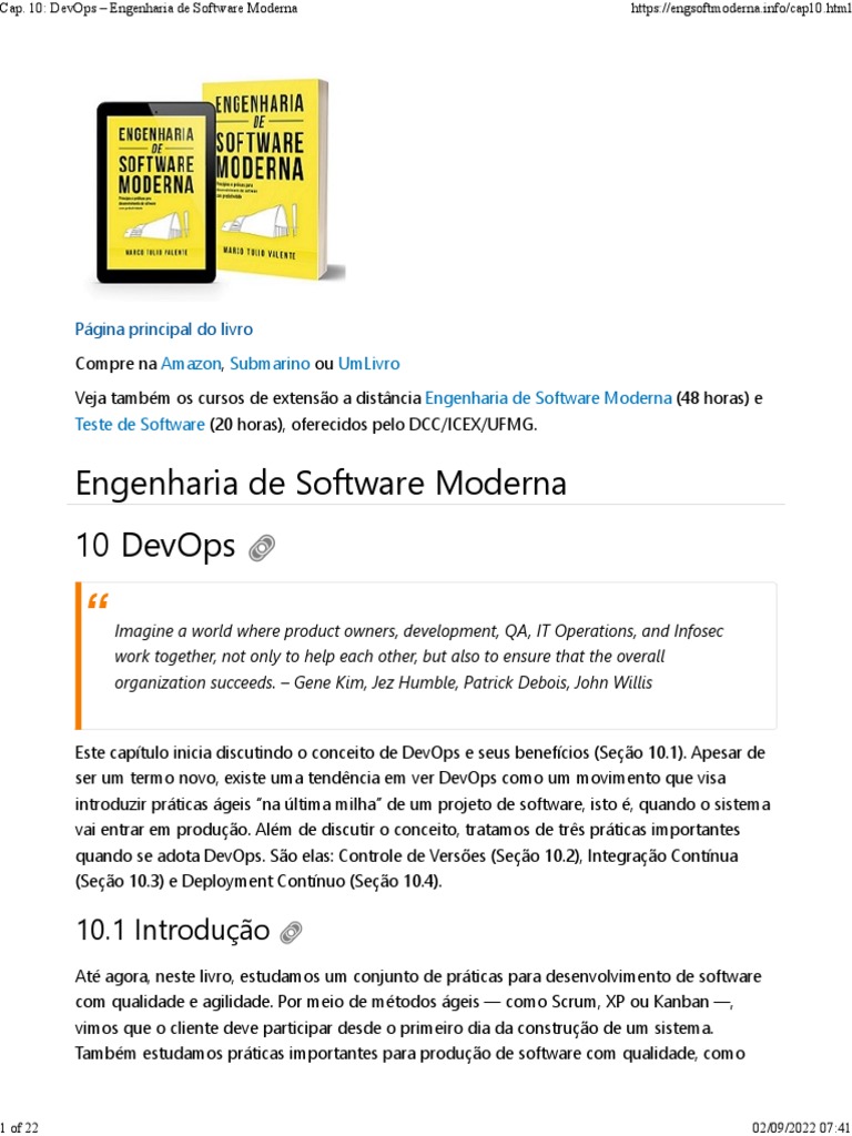 Cap. 10 DevOps - Engenharia de Software Moderna | PDF | Engenharia de ...